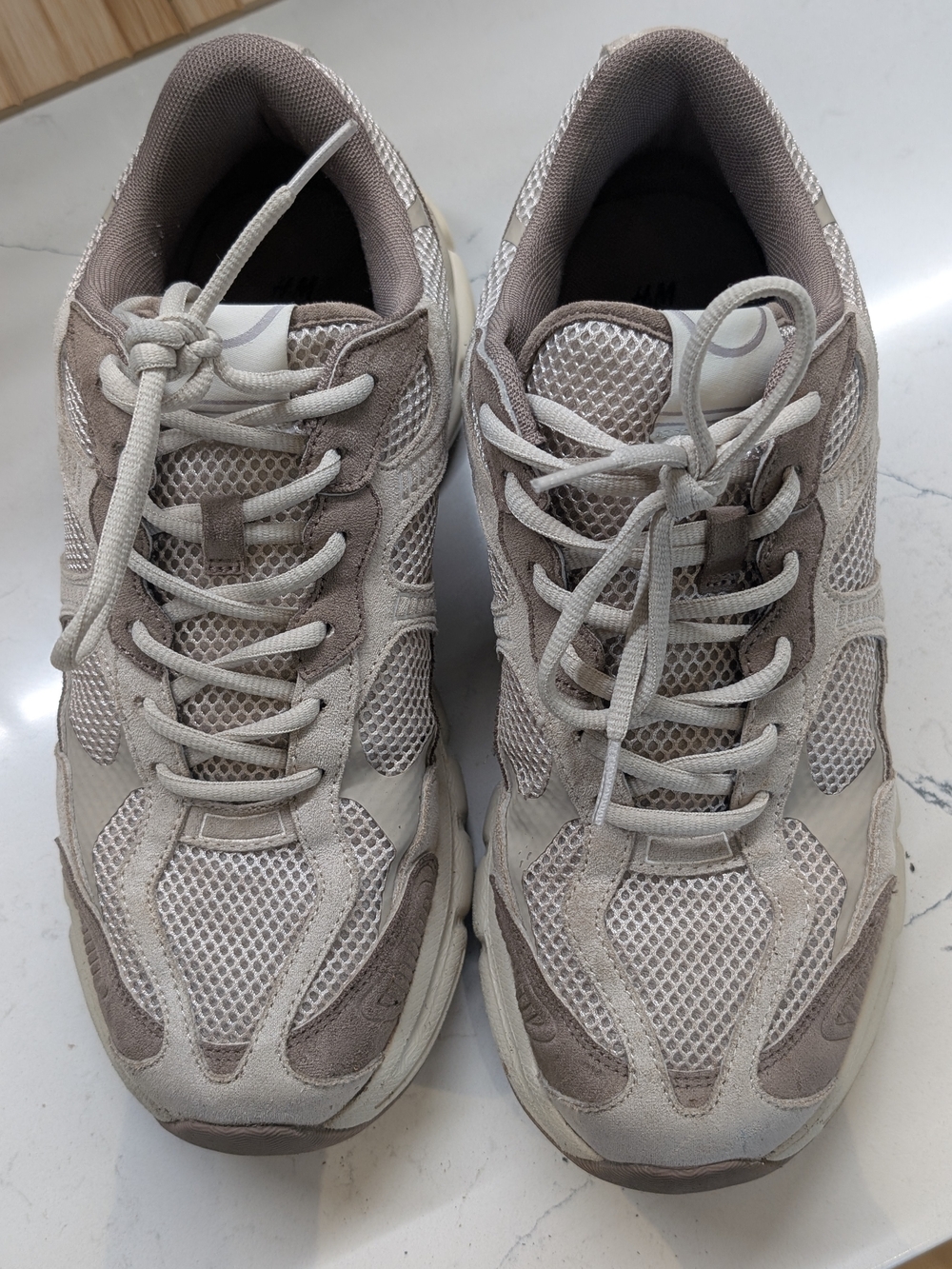 H&M Men's Athletic Sneakers in Taupe and Cream